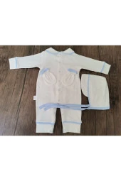 MİNİK ADIMLAR Minik Adımlar Biyeli Bebek Tulum Seti Ve Bebek Battaniyesi - 3