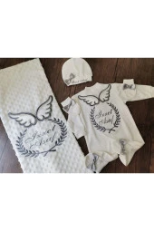 MİNİK ADIMLAR İsme Özel Nakışlı Battaniye Ve Tulum - 1
