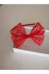 MİNİK ADIMLAR Kırmızı Güpürlü Lohusa Tacı - 5