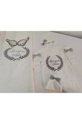 MİNİK ADIMLAR İsme Özel Nakışlı Battaniye ve Tulum - 1