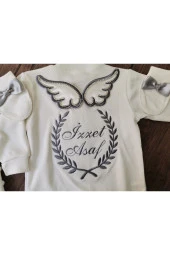 MİNİK ADIMLAR İsme Özel Nakışlı Battaniye Ve Tulum - 2