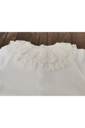 MİNİK ADIMLAR Minik Adımlar Dantelli Bebek Yakalı Tulum Seti Ve Bebek Battaniyesi - 5