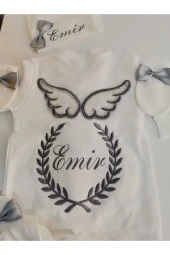 MİNİK ADIMLAR Isme Özel Melek Kantlı Tulum Seti - 1