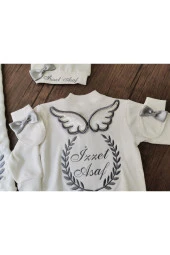 MİNİK ADIMLAR İsme Özel Nakışlı Battaniye Ve Tulum - 4