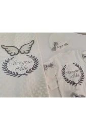 MİNİK ADIMLAR İsme Özel Nakışlı Battaniye ve Tulum - 3