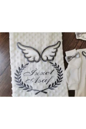 MİNİK ADIMLAR İsme Özel Nakışlı Battaniye Ve Tulum - 5