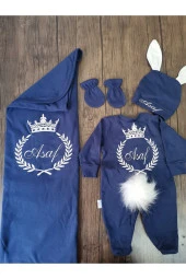 MİNİK ADIMLAR İsme Özel Nakışlı Battaniye Ve Tulum - 1