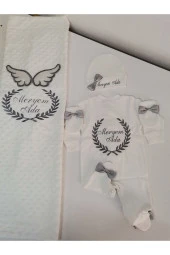 MİNİK ADIMLAR İsme Özel Nakışlı Battaniye ve Tulum - 5