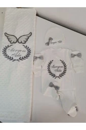MİNİK ADIMLAR İsme Özel Nakışlı Battaniye ve Tulum - 6