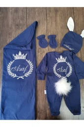 MİNİK ADIMLAR İsme Özel Nakışlı Battaniye Ve Tulum - 3