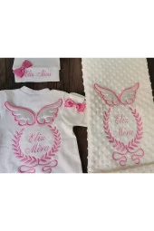MİNİK ADIMLAR İsme Özel Nakışlı Battaniye Ve Tulum - 4