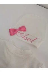 MİNİK ADIMLAR İsme Özel Nakışlı Bebek Tulum ve Battaniye İsimli Balonlu Sevimli Ayıcıklı - 4