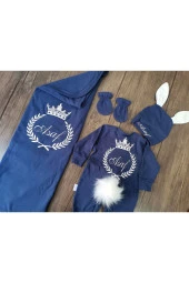 MİNİK ADIMLAR İsme Özel Nakışlı Battaniye Ve Tulum - 4