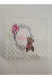 MİNİK ADIMLAR İsme Özel Nakışlı Bebek Tulum ve Battaniye İsimli Balonlu Sevimli Ayıcıklı - 6