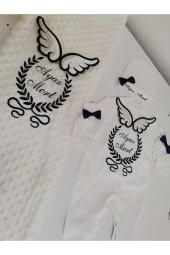 MİNİK ADIMLAR İsme Özel Nakışlı Battaniye Ve Tulum - 3