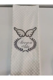 MİNİK ADIMLAR Isme Özel Melek Kanatlı Bebek Battaniyesi - 1