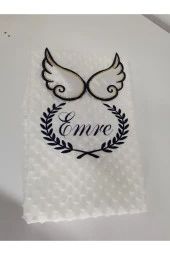 MİNİK ADIMLAR Isme Özel Melek Kanatlı Bebek Nohut Battaniyesi - 2