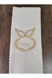 MİNİK ADIMLAR Isme Özel Melek Kantlı Bebek Battaniye - 1