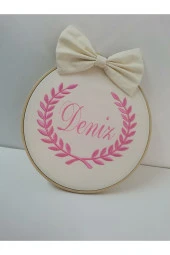 MİNİK ADIMLAR İsme Özel Nakışlı Kapı Süsü İsimli - 1