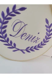 MİNİK ADIMLAR İsme Özel Nakışlı Kapı Süsü İsimli Balonlu Sevimli Ayıcıklı - 2