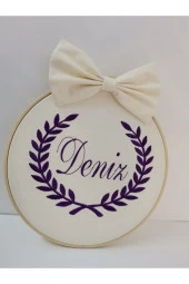 MİNİK ADIMLAR İsme Özel Nakışlı Kapı Süsü İsimli Balonlu Sevimli Ayıcıklı - 3