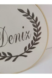 MİNİK ADIMLAR İsme Özel Nakışlı Kapı Süsü İsimli Balonlu Sevimli Ayıcıklı - 3