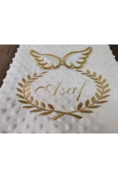 MİNİK ADIMLAR Isme Özel Melek Kantlı Bebek Battaniye - 4