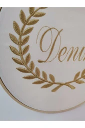 MİNİK ADIMLAR İsme Özel Nakışlı Kapı Süsü İsimli - 3