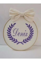 MİNİK ADIMLAR İsme Özel Nakışlı Kapı Süsü İsimli Balonlu Sevimli Ayıcıklı - 3