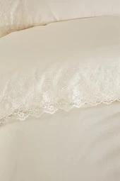 Fransız Dantelli Reyhan Çeyizlik Nevresim Takımı Krem thumbnail 2