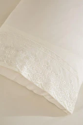 Fransız Dantelli Reyhan Çeyizlik Nevresim Takımı Krem thumbnail 3