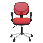 Türksit 804 File Çalışma Koltuğu Metalik Gri Boyalı Ayak Kirmizi - 1