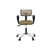 Türksit Buse Çalışma Koltuğu Metalik Gri Boyalı Ayak Krem - 1