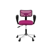 Türksit Buse Çalışma Koltuğu Metalik Gri Boyalı Ayak Pembe - 1