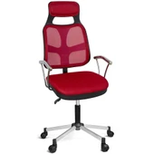 Türksit As File Çalışma Koltuğu Metalik Gri Boyalı Ayak Kırmızı - 1