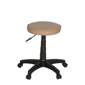 Türksit Amortisörlü Tabure Deri Plastik Ayak Krem - 1