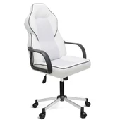 Türksit Lidya Yönetici ve Oyuncu Koltuğu Plastik Kol Ve Metalik Gri Boyalı Ayak Beyaz - 1