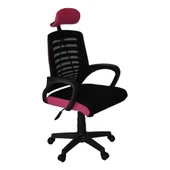 Türksit Karizma File Müdür Koltuğu Plastik Ayak Siyah-Pembe - 1