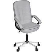 Türksit Manager Makam Koltuğu Plastik Kol Metalik Gri Boyalı Ayak Beyaz - 1