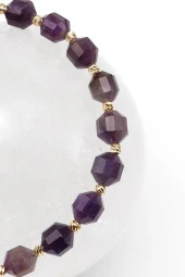 Ametist Doğal Taş Makrome Örme Bileklik Hexagonel Kesim thumbnail 2