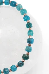 Renkli Kuvars Doğal Taş Makrome Örme Bileklik Küp Kesim thumbnail 2