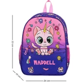 Waddell Mor Kedi Desenli Anaokulu Kreş Sırt Çantası 24109 - 1