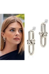 Gümüş Kaplama Tiffany Sallantılı Küpe - 2