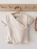 Naturaborn GOTS Organik Sertifikalı Müslin Kimono Yaka Bebek Body - 8
