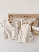 Naturaborn GOTS Organik Sertifikalı Müslin Kimono Yaka Bebek Body - 9
