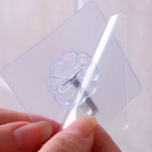 5'li Paket Pratik Şeffaf Yapışkanlı Askılar, Su ve Yağ Dayanıklı - Ağır Yük Taşıma Kapasitesi, Mutfak ve Banyo İçin - 3