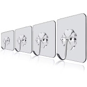 5'li Paket Pratik Şeffaf Yapışkanlı Askılar, Su ve Yağ Dayanıklı - Ağır Yük Taşıma Kapasitesi, Mutfak ve Banyo İçin - 6