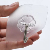 5'li Paket Pratik Şeffaf Yapışkanlı Askılar, Su ve Yağ Dayanıklı - Ağır Yük Taşıma Kapasitesi, Mutfak ve Banyo İçin - 10