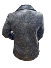 Fiocchi Sırt Desenli Kadın Deri Ceket - 2