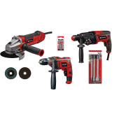 EINHELL ELUSTA KİT TE-AG 125/1010 CE Q + TC-RH 800 4F + TC-ID 550E + AKSESUARLAR - 1